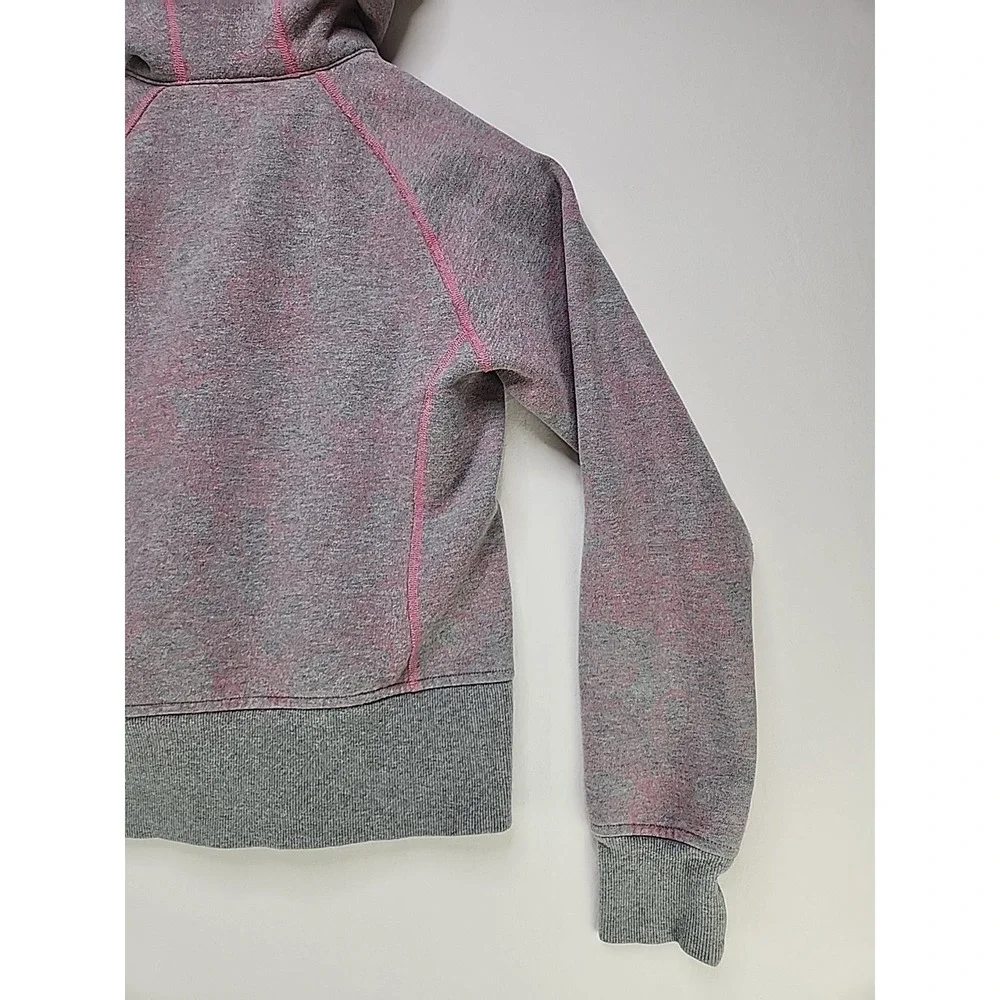 Lululemon Womens Hoodie Size 6 Pink and Gray Flower Motif Long Sleeve Zip Up - Picture 8 of 13